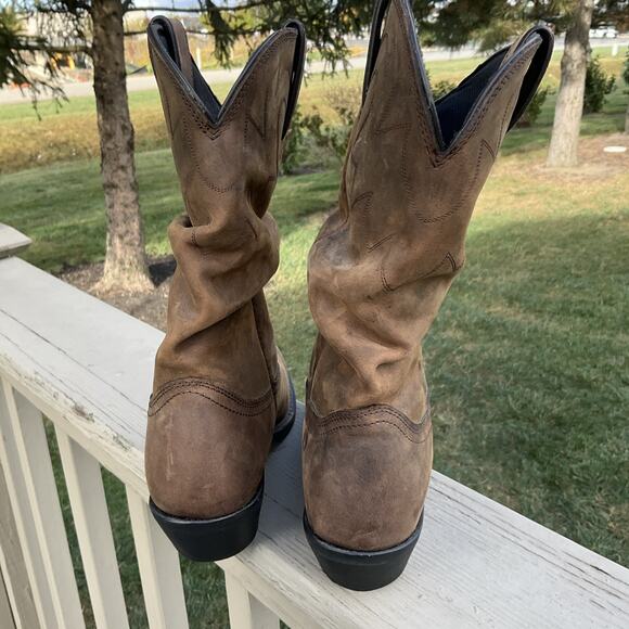 Durango RD542 Women's size 8.5 M 11" Slouch Western Boot Distressed Tan Cowgirl - Picture 9 of 16